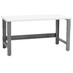 BenchPro Roosevelt Workbench, White Laminate Top, 1,200 lb Cap., Gray